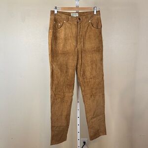Vtg Y2K 90s St John Bay Women's Washable Suede Pants Sz 10 High Waist Beige
